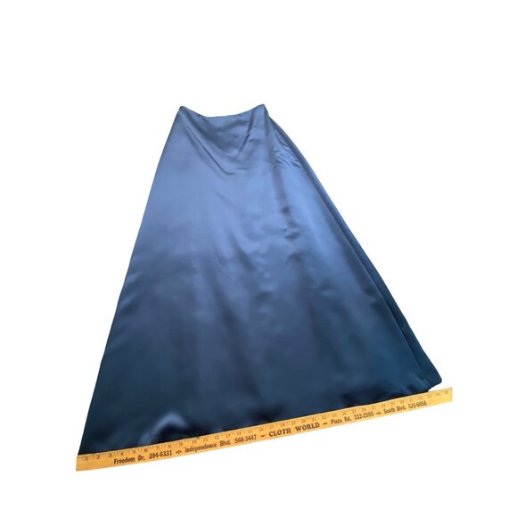After Six Dress Womens 10 Blue Matte Satin 2pc Formal Gown Top‎ Long Skirt VTG - Picture 8 of 16
